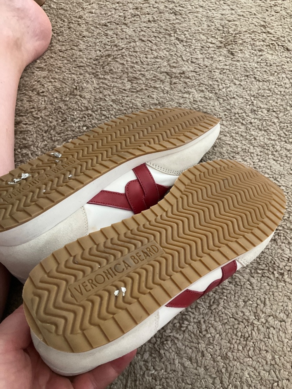 Veronica Beard Penrose Sneaker Beige Suede and Nylon Sneaker - Picture 9 of 9